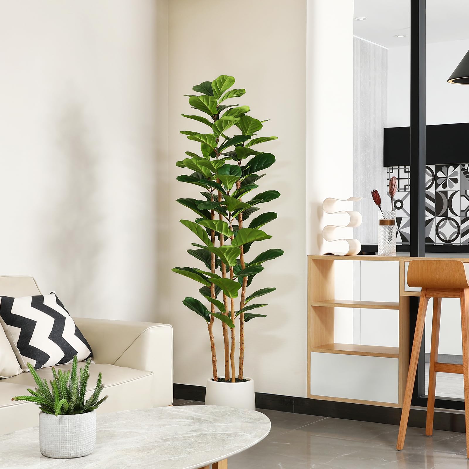 Ficus Lyrata Tree - Árvore artificial de figueira-de-lágrima com vaso